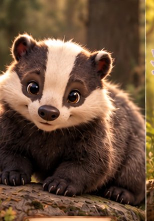 Benny, a black and white badger