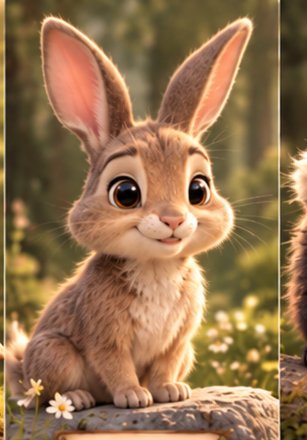 Thistle, a brown rabbit with tall ears